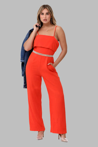 Funky Soul Straps Linen Jumpsuit