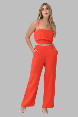 Funky Soul Straps Linen Jumpsuit