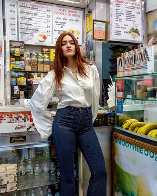Ballon Sleeve Button Down Shirt