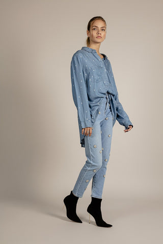 Funky Soul Embroidered Beaded Flowers Jeans