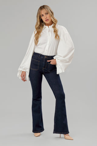 Funky Soul High Rise Flare Leg Denim Jean