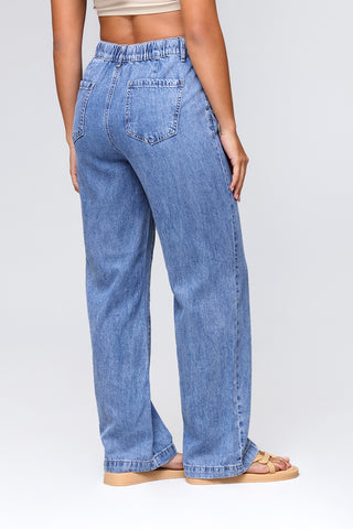 Funky Soul Light Weight Straight Leg Drawstring Jean