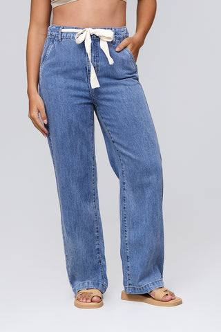 Funky Soul Light Weight Straight Leg Drawstring Jean