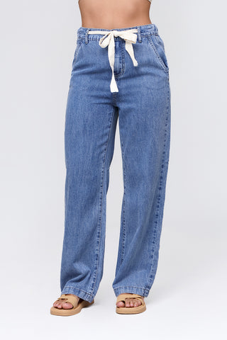 Funky Soul Light Weight Straight Leg Drawstring Jean