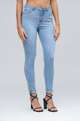 Funky Soul Stretch Cuffed Mid Rise Skinny Denim Jean