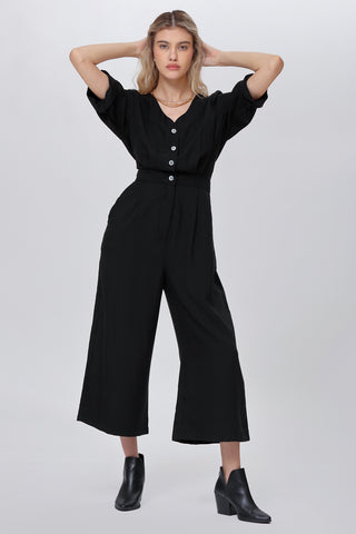 Lyocell Button Detail Jumpsuit
