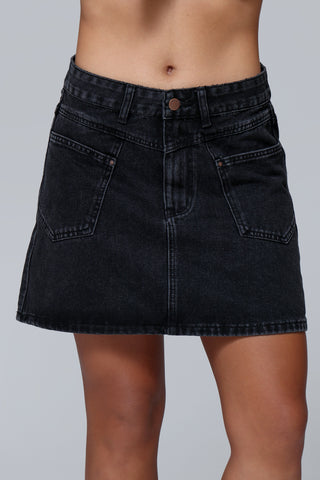 Funky Soul Denim Front Pocket Mini Skirt
