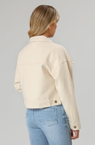 Raw Ecru Boxy Denim Jacket