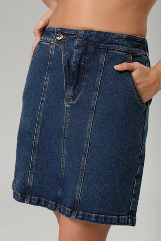 Funky Soul Retro Denim Mini Skirt