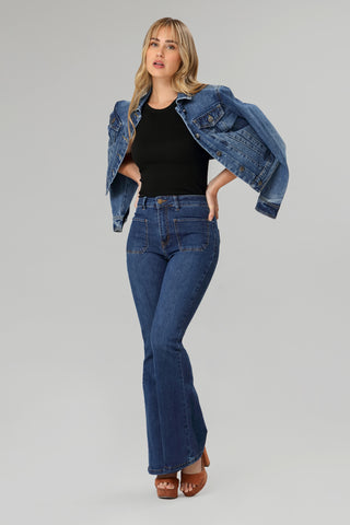 Funky Soul High Rise Flare Leg Denim Jean