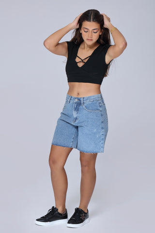 FS Frayed Hem Bermuda Shorts