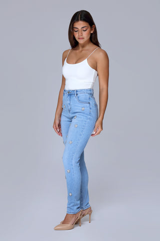 Funky Soul Pearls and Rhinestones Skinny Jean
