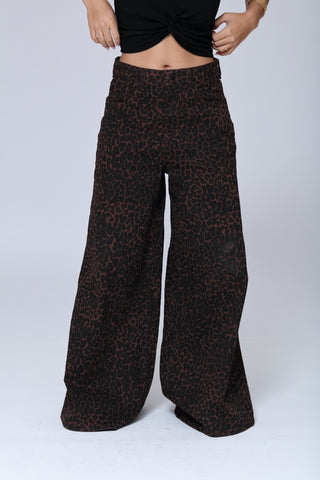 Funky Soul Skate Wide Animal Print Jeans