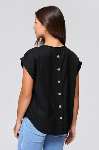 FLOWY BUTTON BACK TOP