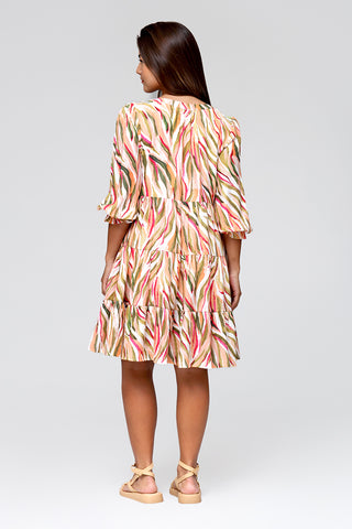 FUNKY SOUL TIERED PRINTED DRESS