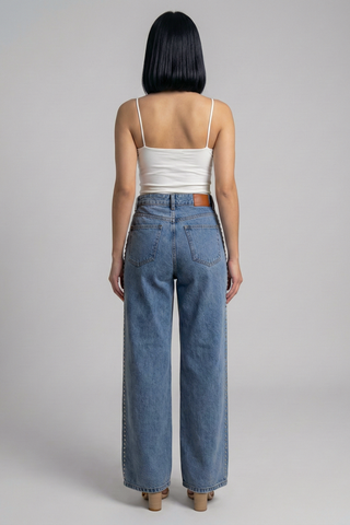 Funky Soul Lavinia Side Seam Studs Straight Jean