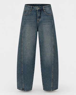 Funky Soul Ayla Rhinestones Panel Barrel Jean