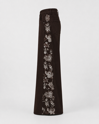 Funky Soul Floral Embroider Wide Leg Jean