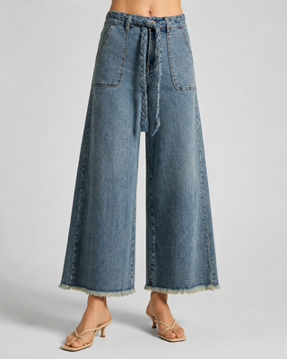 Funky Soul Giulia Crop Braid Belt Jeans