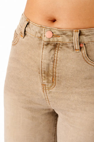 Funky Soul Ava Uncuffed Straight Metallic Jean