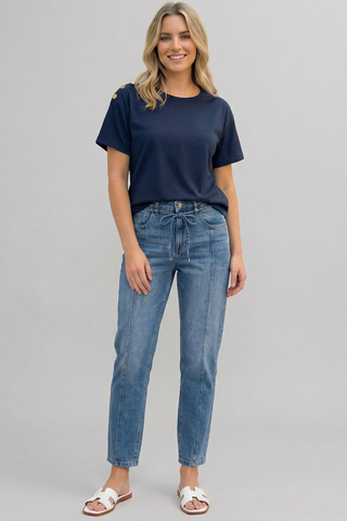 Funky Soul Seam Detail Slight Barrel Jean