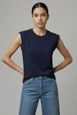 Funky Soul Button Detail Top