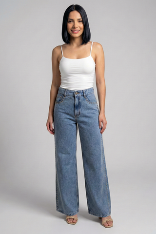 Funky Soul Lavinia Side Seam Studs Straight Jean
