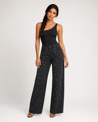 Funky Soul Lavinia Pearl and Rhinestone Straight Jeans