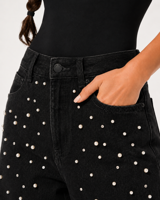 Funky Soul Lavinia Pearl and Rhinestone Straight Jeans