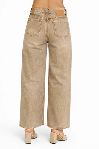 Funky Soul Ava Uncuffed Straight Metallic Jean