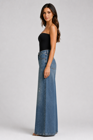 Funky Soul Gabriella Wide Leg Paint Splatter Jean