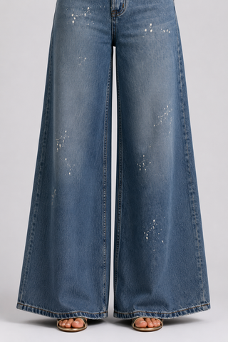 Funky Soul Gabriella Wide Leg Paint Splatter Jean