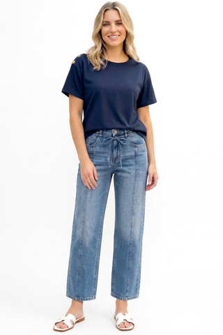 Funky Soul Sofie Soft Barrel Self Belted Jean