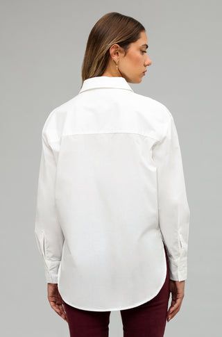 EMBROIDERED EYELET LONG SLEEVE BUTTON FRONT SHIRT