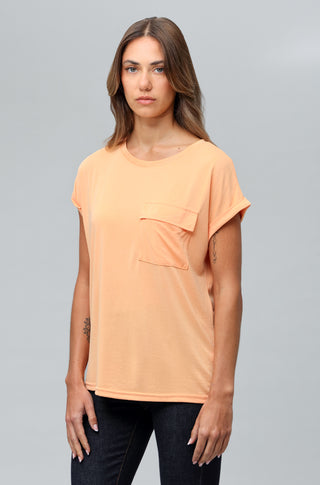 LOOSE FIT CREWNECK SHORT SLEEVE ONE POCKET TEE