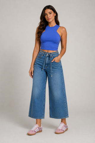 Funky Soul Sofie Crop Wide Straight Jean