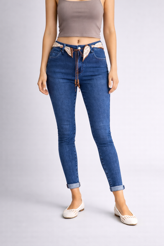 Funky Soul 27" Cuffed Belted Skinny Jean
