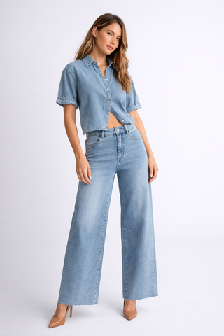 Funky Soul Alice 90's Crop Wide Straight Jean