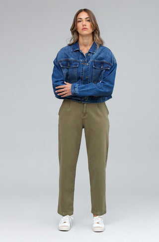 Model wearing Kasia mom jeans full body fit by Funky Soul